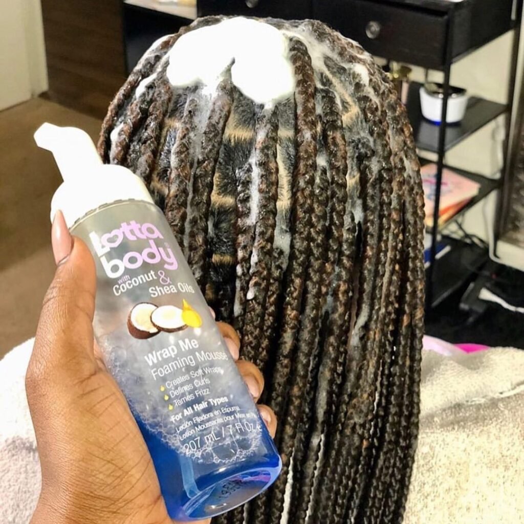 Applying a Hair Mousse on Braids