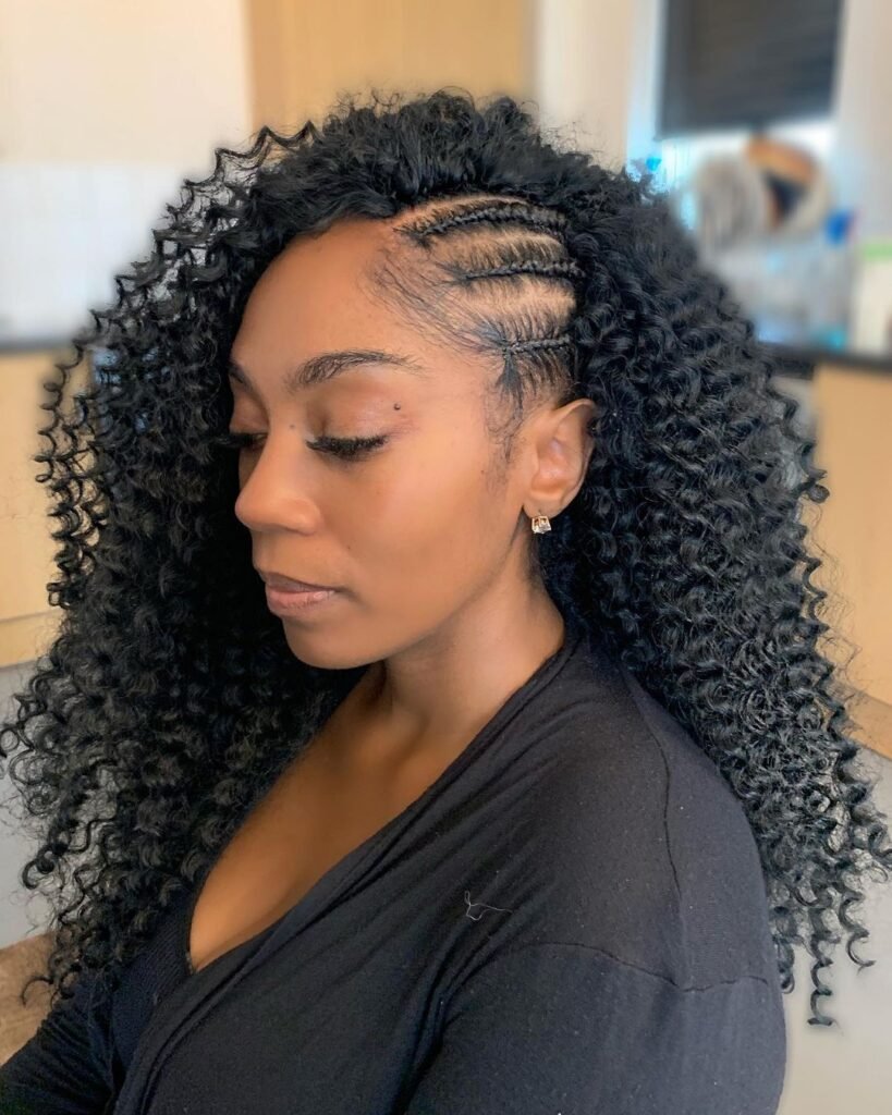 Side Cornrows Crochet Braids