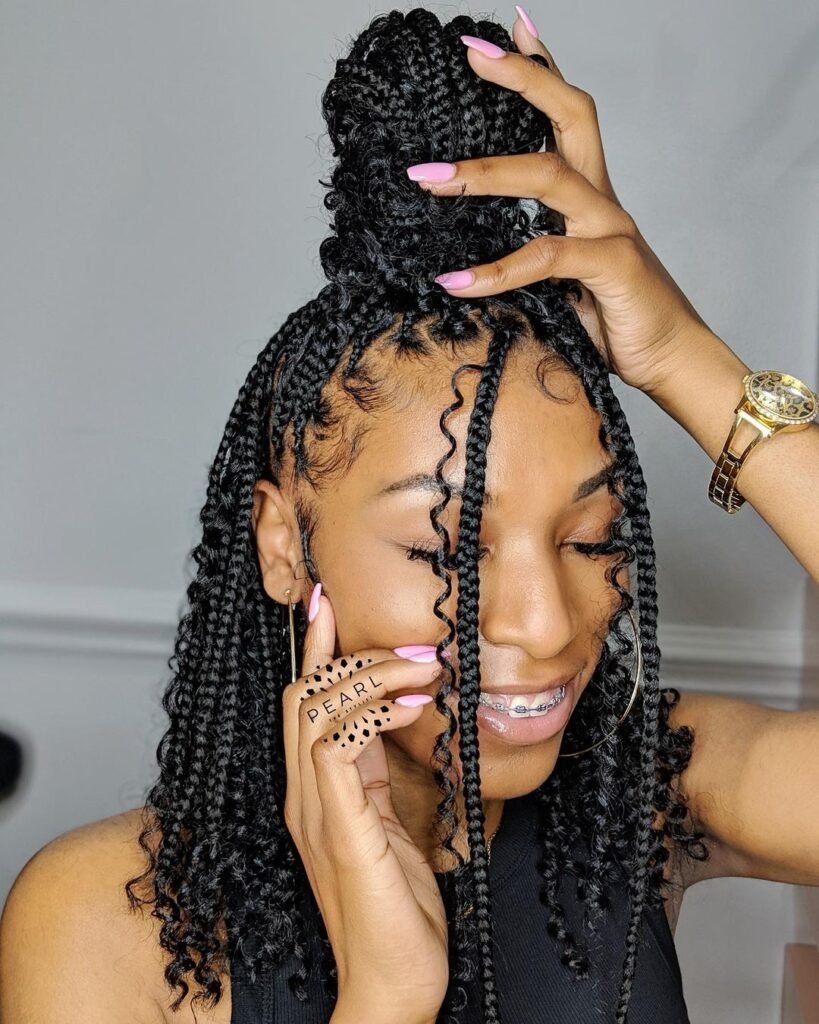 Shoulder length Medium Knotless Braids