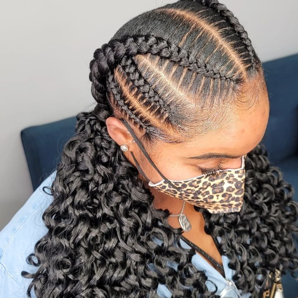 Double Dutch Braid with Stitch Braids at the sides