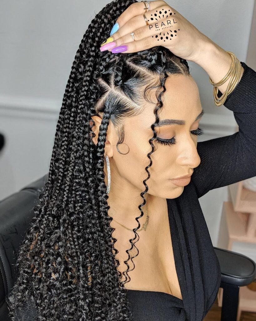 Shoulder Length Goddess Braid