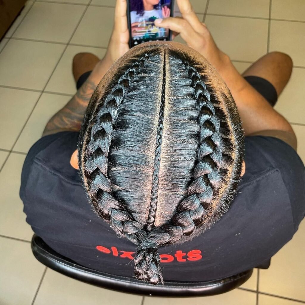 A Man Bun French Braids 