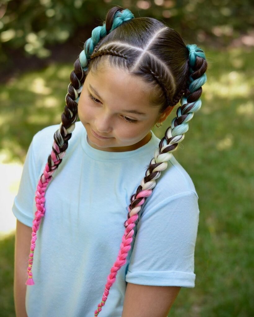 French Braids and Double Braided Ponytail