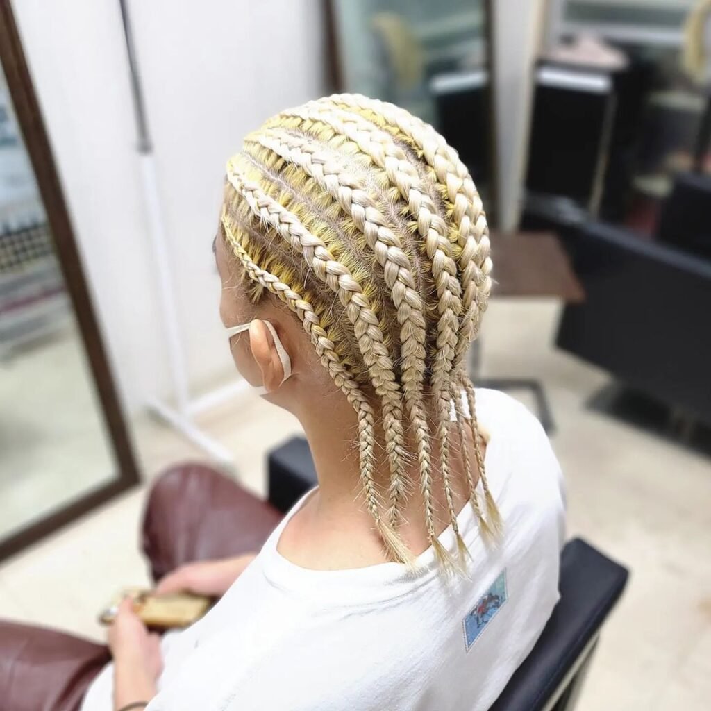 Blonde Cornrow braids