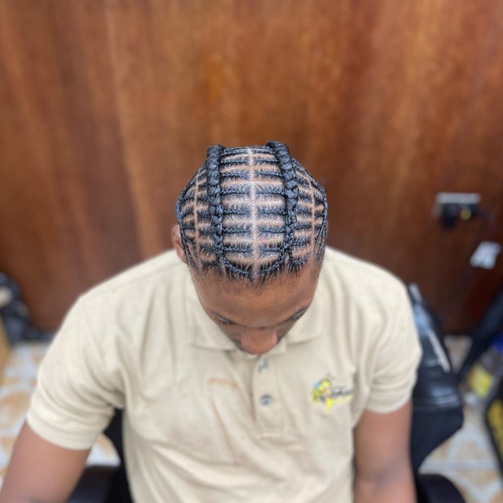 Four Fishbone Cornrows 