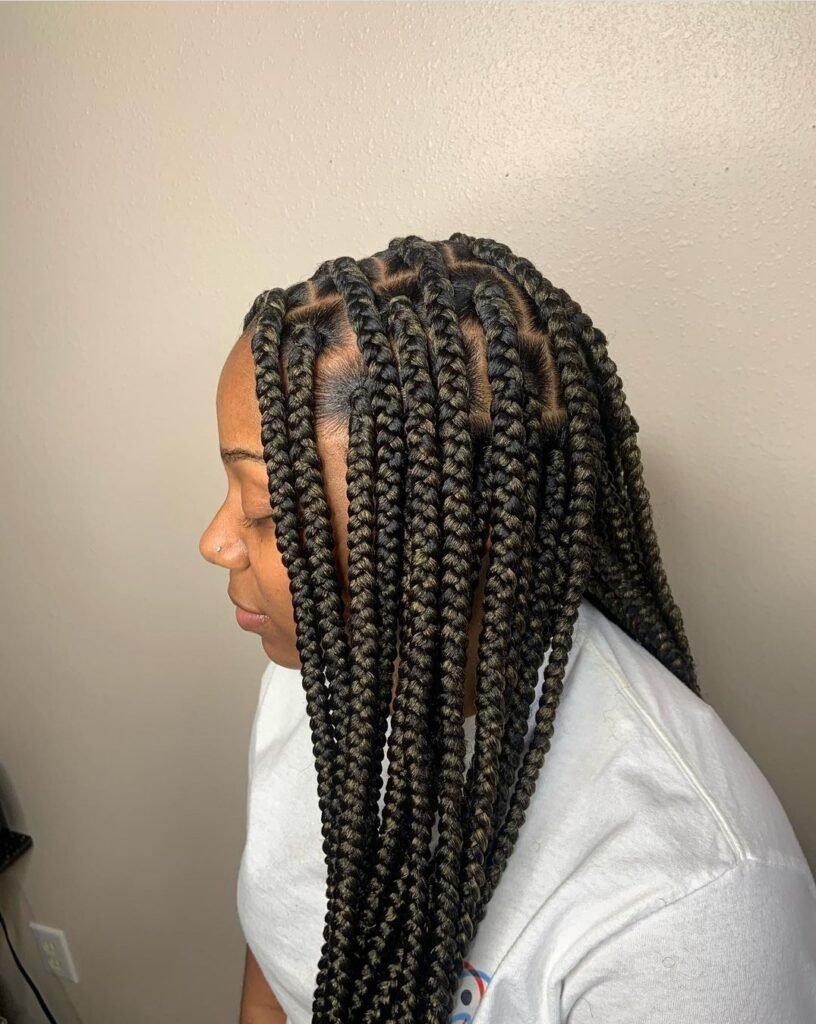 Side Part Medium Box Braid