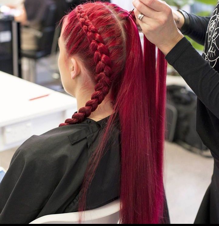 Adding braiding hair extension to French braids