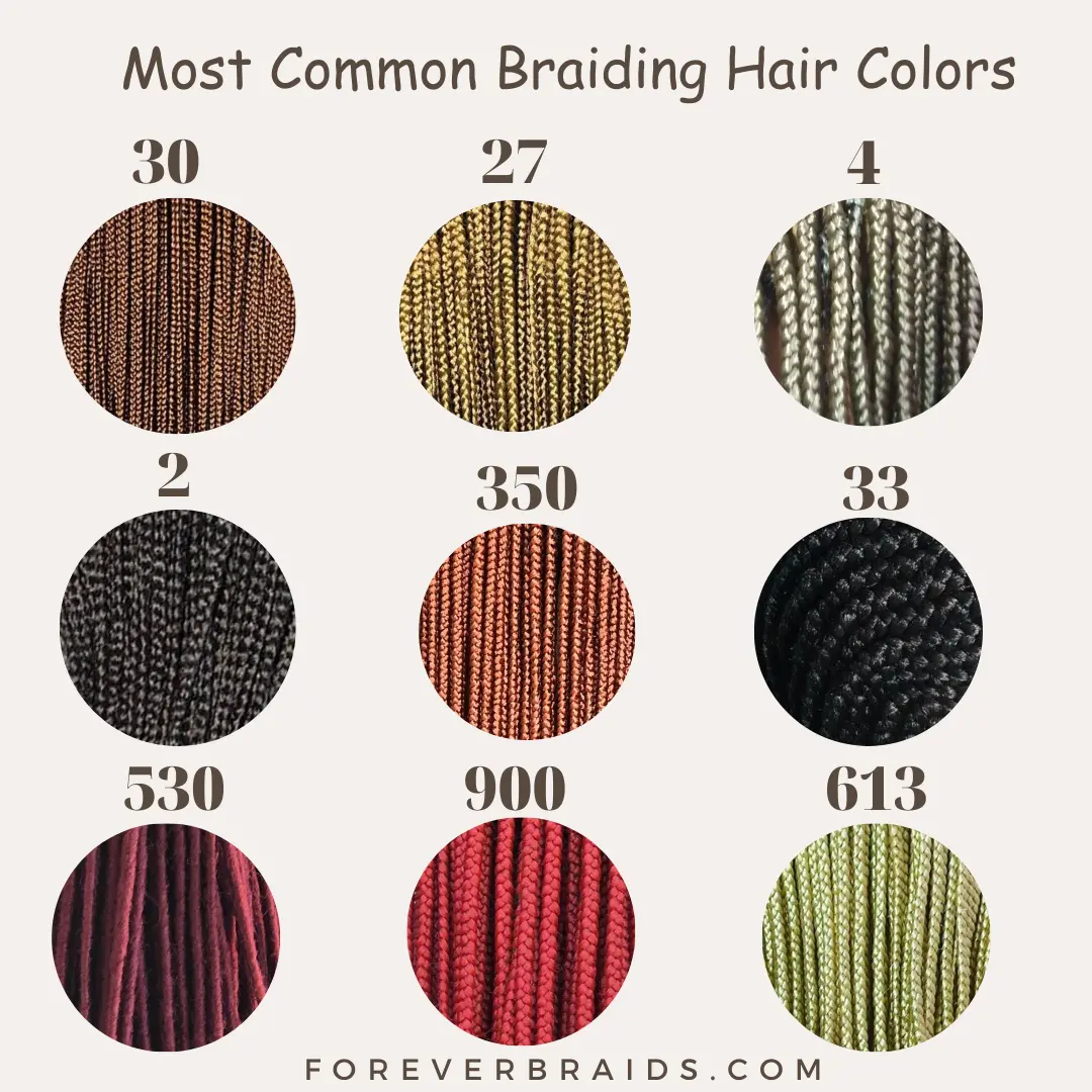 hair color chart for braids