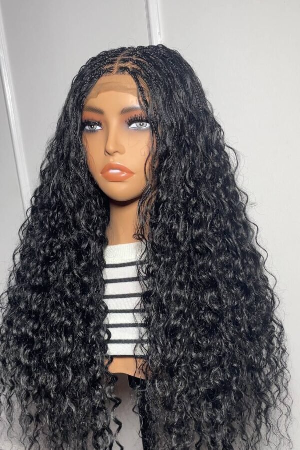 Boho Braid Wig with Sew-in(25" Black)