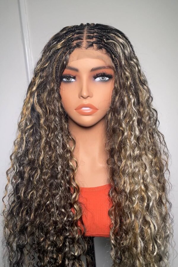 Boho Braid Wig with Sew-in(25" Blonde mix)