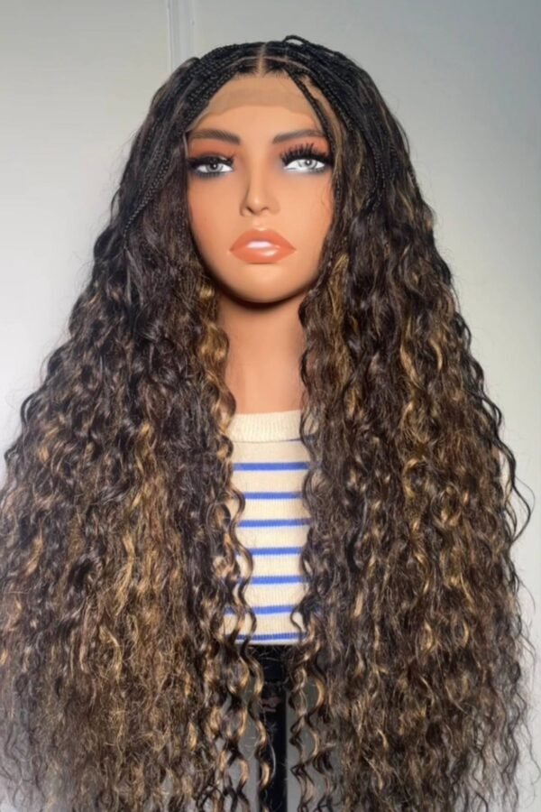 Boho Braid Wig with Sew-in (25" Brown mix)
